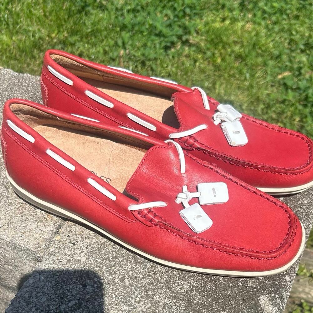 Women’s Aerosoles Red Driving Loafers Moccasins Slip On Shoes Size 6